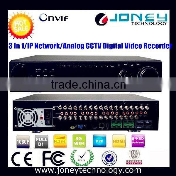P2P 3G WiFi H.264 DVR Full HD 1080P NVR hybrid DVR Security System manufacturer