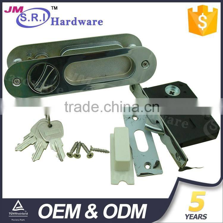 European style hotel oval zinc alloy glass sliding door lock