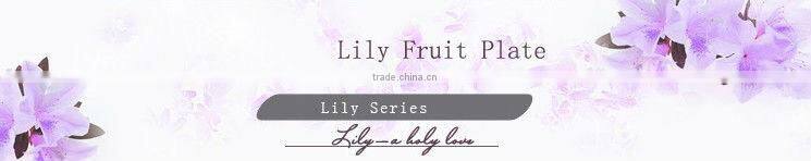 RORO Conjugal Felicity lily enamel pewter crystal glass fruit plate