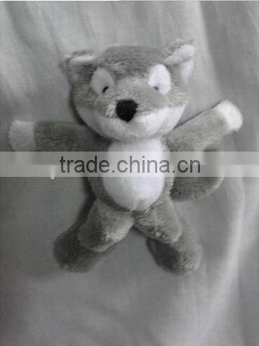 Mini size plush cute wolf fridge magnet toy