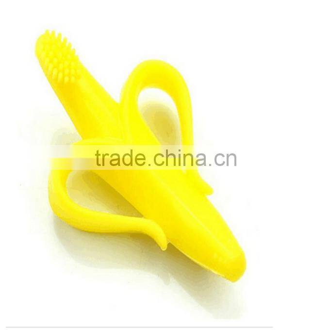 High Quality Silicone Baby Banana Bendable Training Toothbrush Infant Non-Toxic Teething