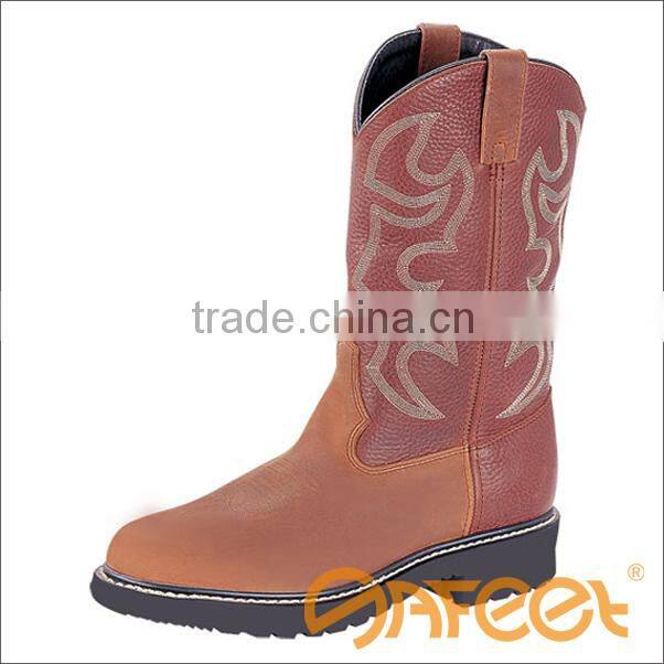 High Fashion Boots, Embroidery Work Boots High Heel Steel Toe Safety Shoe SA-N009