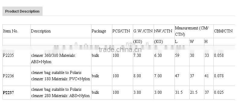 P2235 Polaris K13 Vac-Sweep All Purpose Zipper Pool Cleaner Replacement Bag for 380