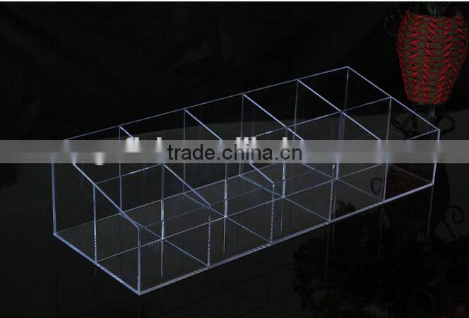 with grid acrylic cosmetic display organizer