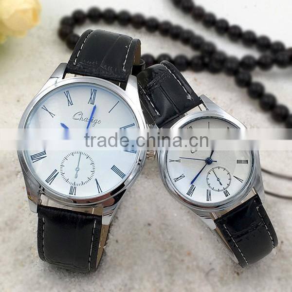 Fashion Blue Glass Couple Watch For Men And Women