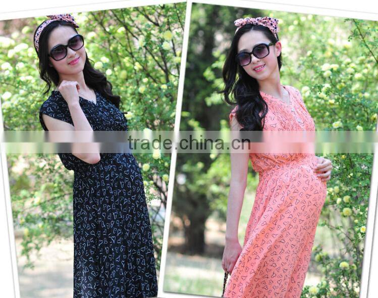 Summer sweat floral maternity dress, pregnant women dress, maternity clothes