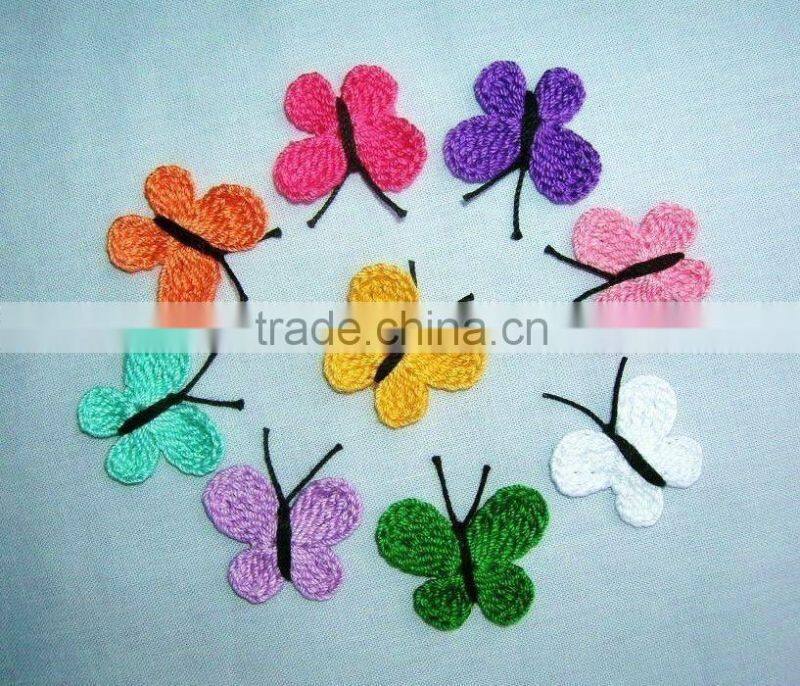 Crochet Pink Butterfly Appliques,Accessories,Supplies,Valentine