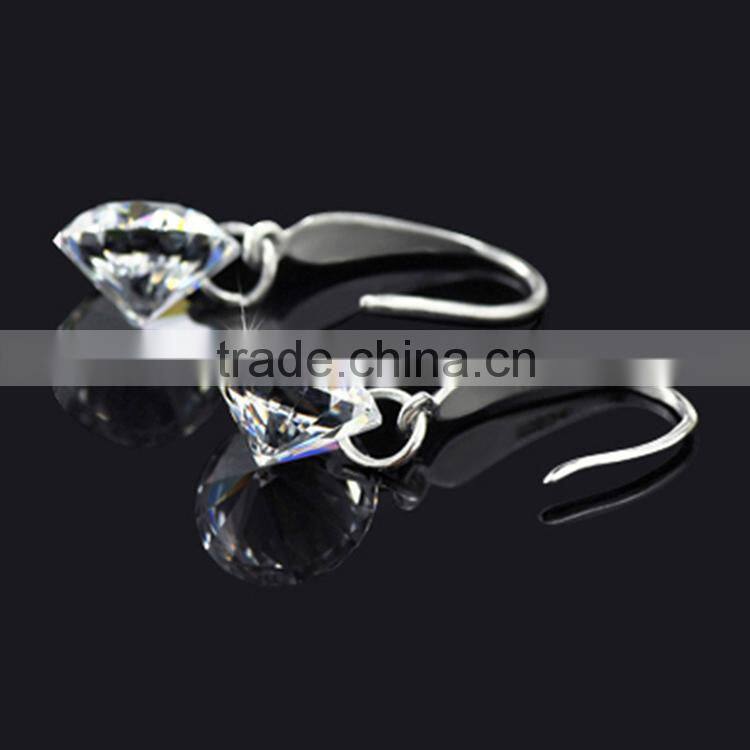 Fashion 925 sterling silver rhinestone glittering hoop earring !