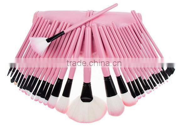 Professional Bridal Eye Lip Powder Face Makeup Brush Set With Leather Bag ,Private Label Cosmetic Makeup Brush Cleaner