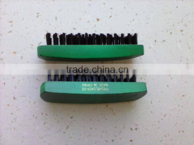 Wholesale green color Maple wooden made shoes brush