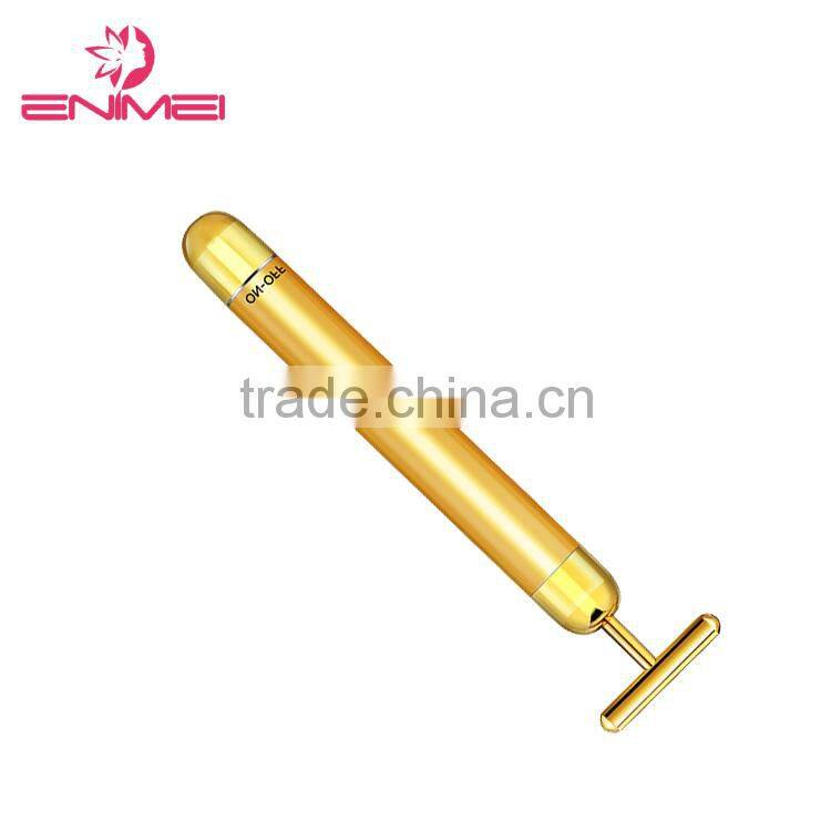 LED 24K Gold-plating Energy Beauty Bar gold massage bar of facial massager
