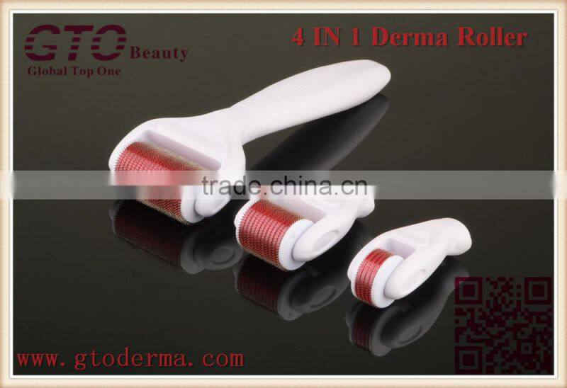 GTO Micro Needle Stainless Steel 300/720/1200 Needles 4 in 1Derma Roller with Desinfection Tank