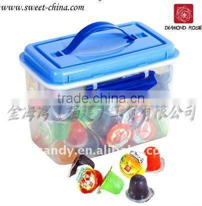 assorted mini fruit jelly in cups