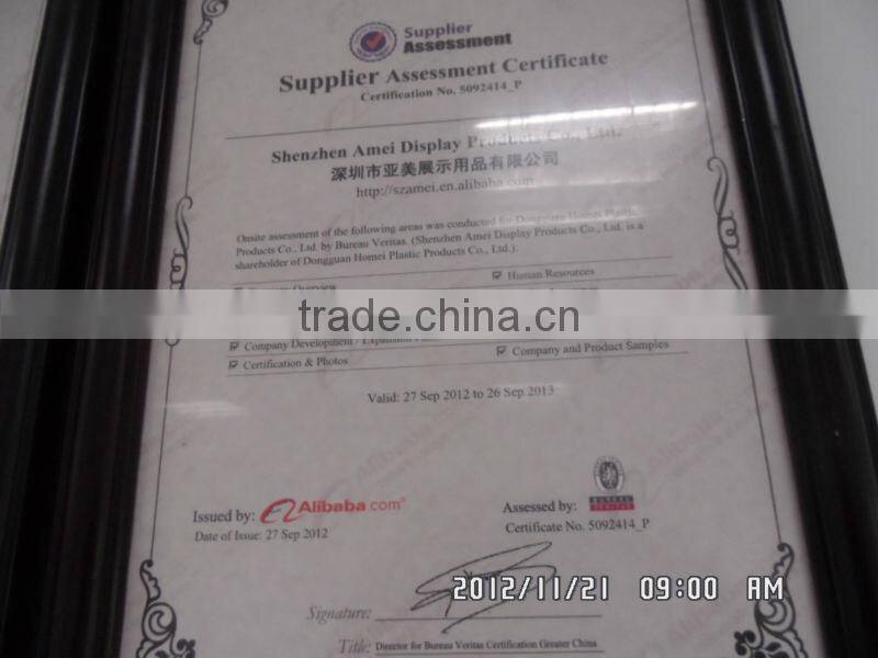 Supermarket clear acrylic bread display shelf with three layers