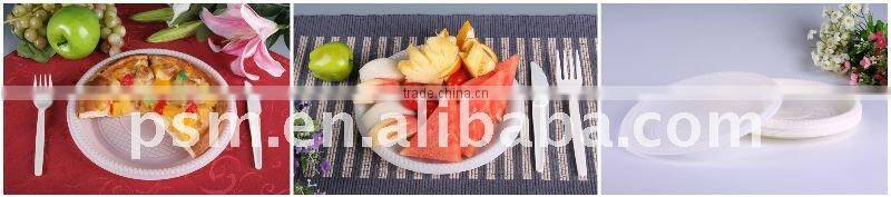 eco friendly Biodegradable cornstarch disposable plastic food plate