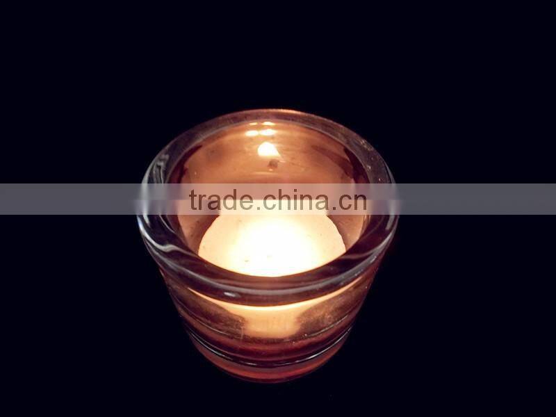 Cheap clear glass candle holder/straight round shaped candle wax jar