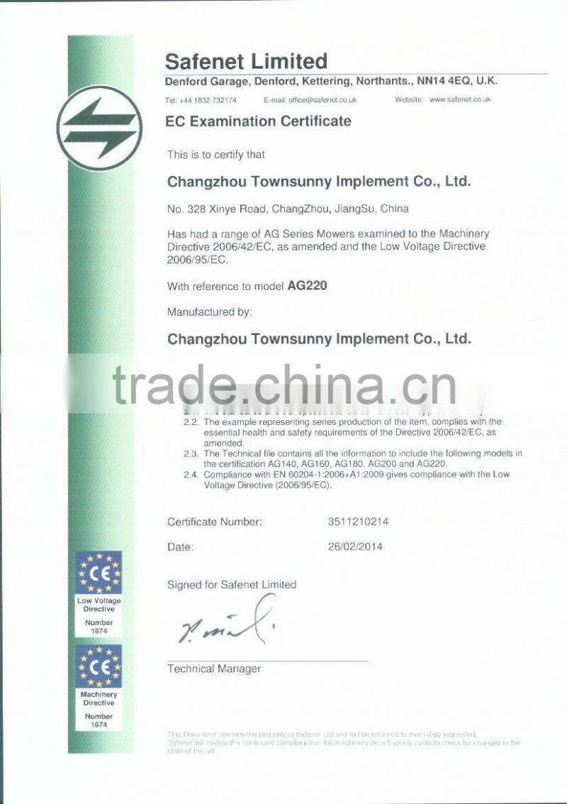 Good quality AG flail mower (mulcher) with CE