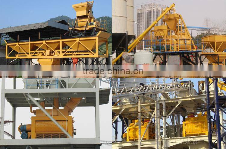 JS1000 Twin Shaft Concrete Mixer With Lift