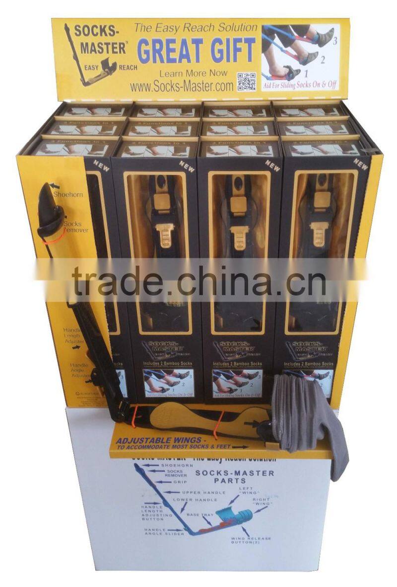 Best Selling 2016 Aiding Gadget Helps Put Socks On/Off with Shoehorn-Quality Adjustable - Great Physical Therapy Tool