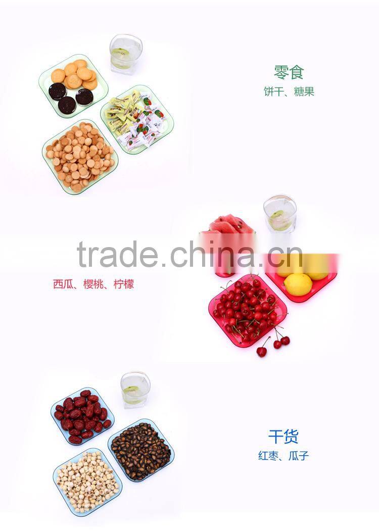 Colored Transparent Snack Dishes/Candy Fruit Holder Plate package of 4pcs