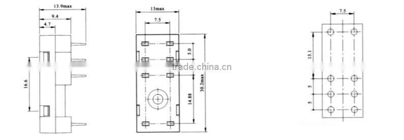 HEIGHT Hot Sale RX78602 Relay Socket /6 pin Relay Socket with High Quality Factory Price