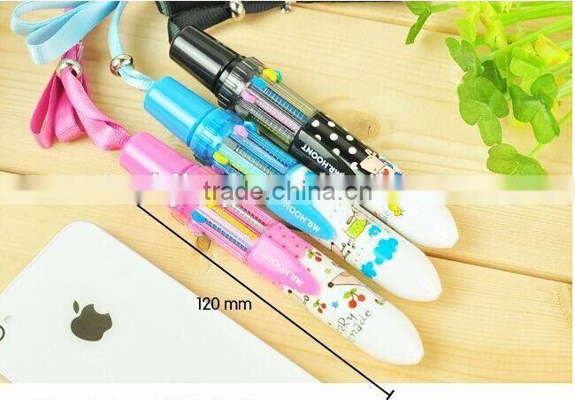 2014 Hot-selling 10 colors ball point pen with high quality and low price