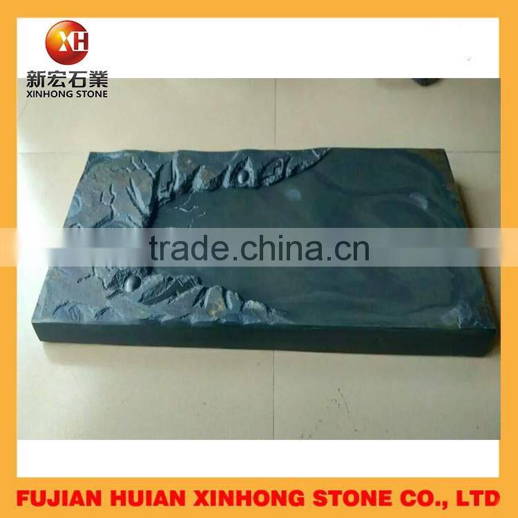 Traditional chinese slate Stone Tea Tray,indoor tea tray sculpture