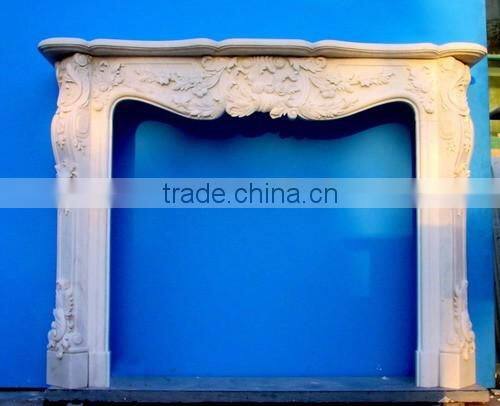Cheap modern white marble fireplace mantel