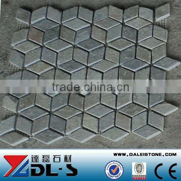 Rusty Slate Stone Natural Rhombus Mosaic Tile Paving DL-RSM03