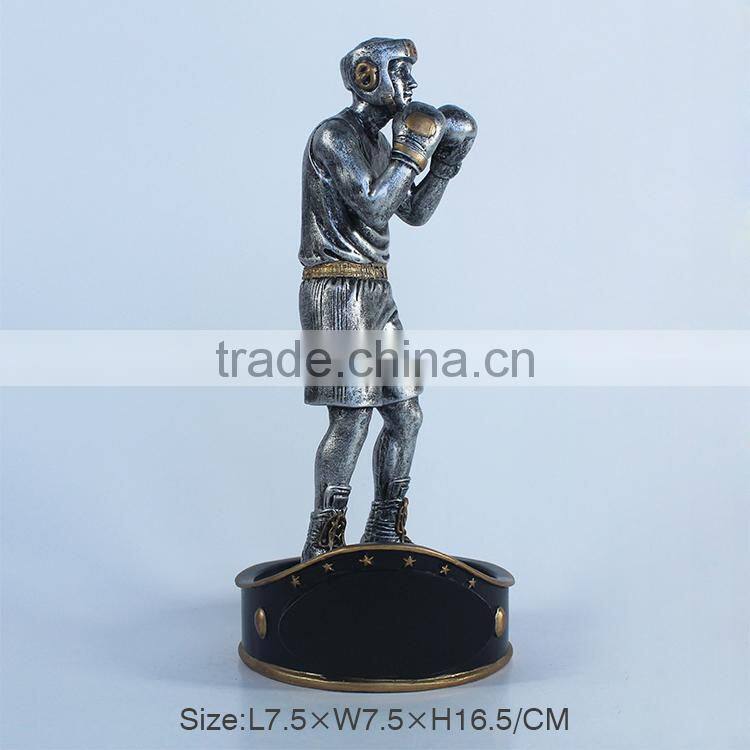 customized metal appearance polyresin resin pugilism boxing trophy cup