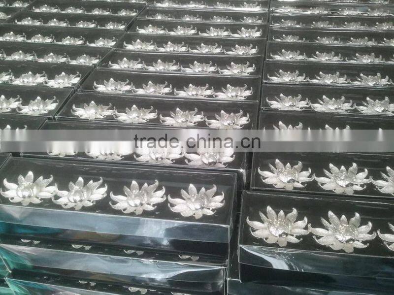 jeweled metal alloy flower blossom napkin ring