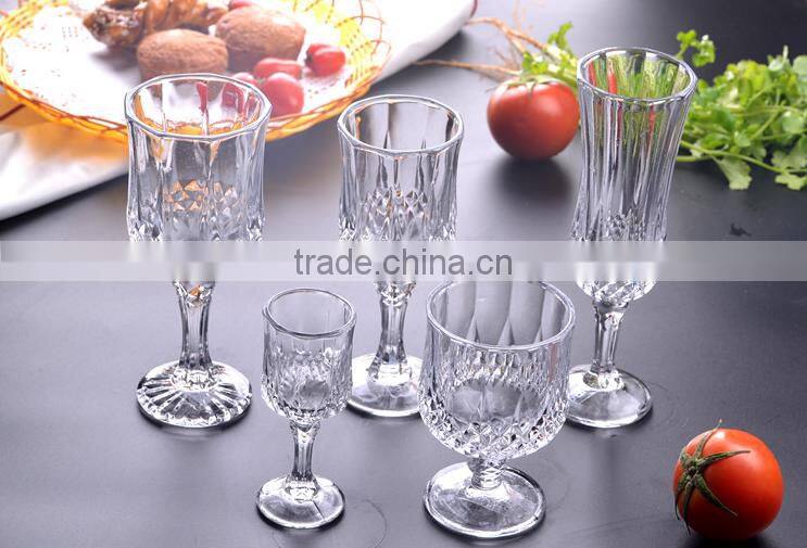 Diamond Embossed Glass Goblet For Beer Wine Shot.