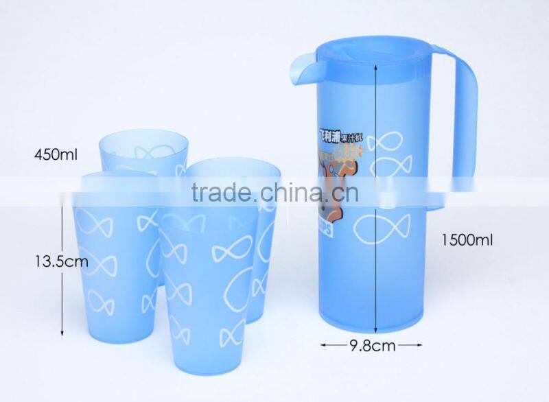 plastic pitcher with cup