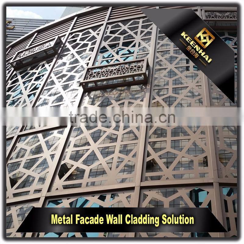 Laser Cutting Decorative Wall Cladding Colored Anodized Aluminium Sheets