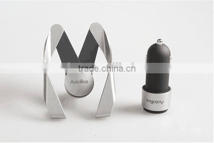 Smart Dual USB Car Charger & Car Holder For All Mobile Phones Intelligent Driver Assistant Sets