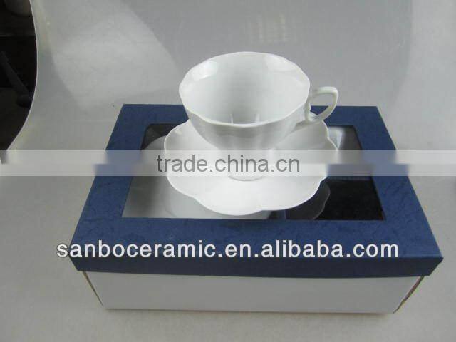 pure white Promotion coffee cup set with gift box