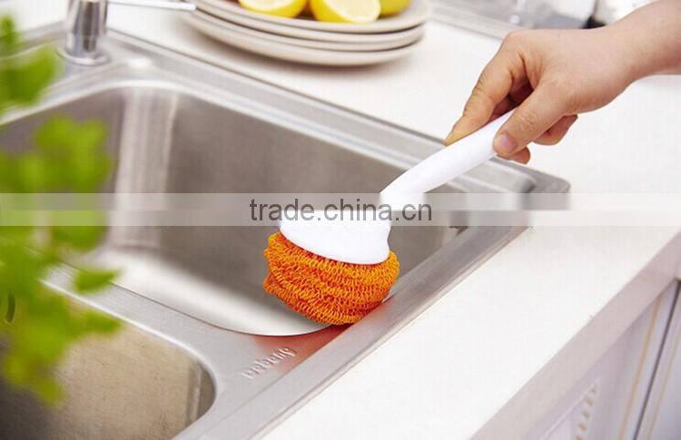 New Style Kitchen Polyester Fiber Scrubber With Handle