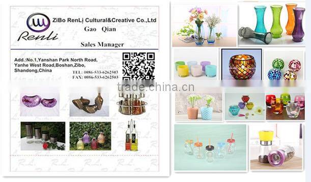 Ribbed Glass Vases Plant Pots Flower Pot Holder for Home Decor