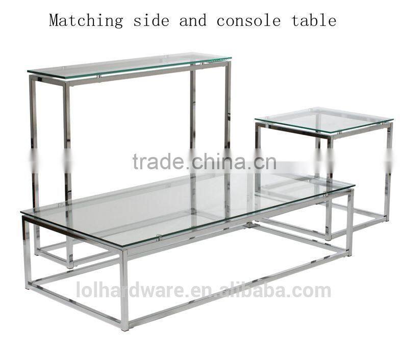 Factory price Euro Style metal Chrome base coffee table
