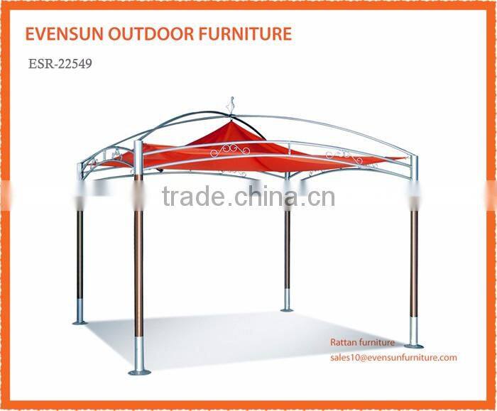 Outdoor gazebo with metal roof