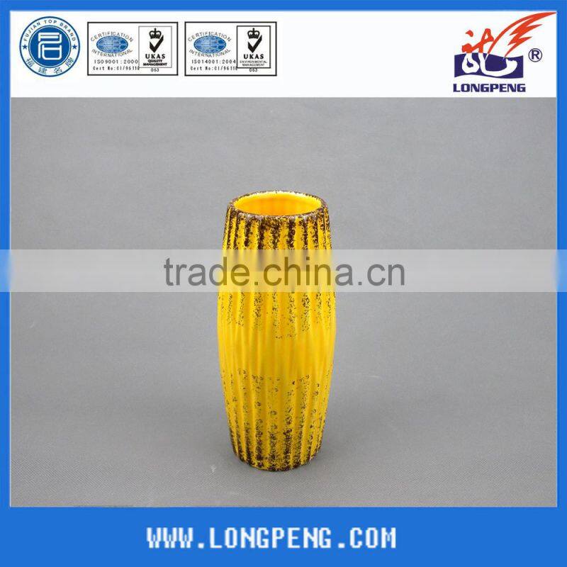 Urban Trends Elegant Ceramic Flower Vase with Distressed Finish 7.5" for Table Top Decoration