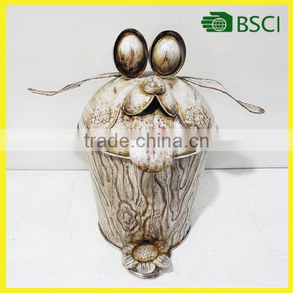 Wholesale dog cute metal decor trash can