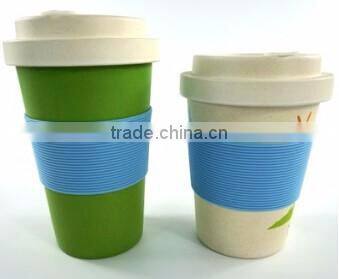 Bamboo Fiber Coffee mug with silicone band