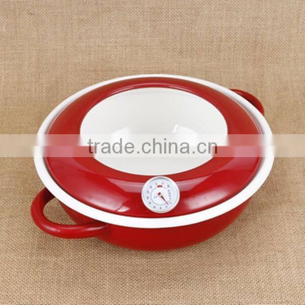High quality and safty kitchen use OEM enamel crock pot/enamel slow cooker