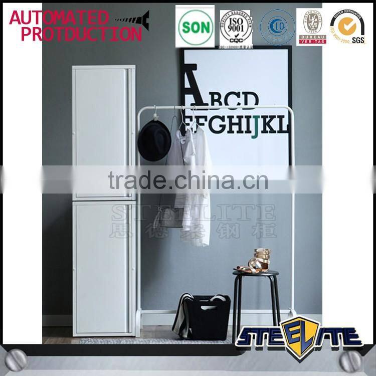 Single door steel clothes cabinet design for home use