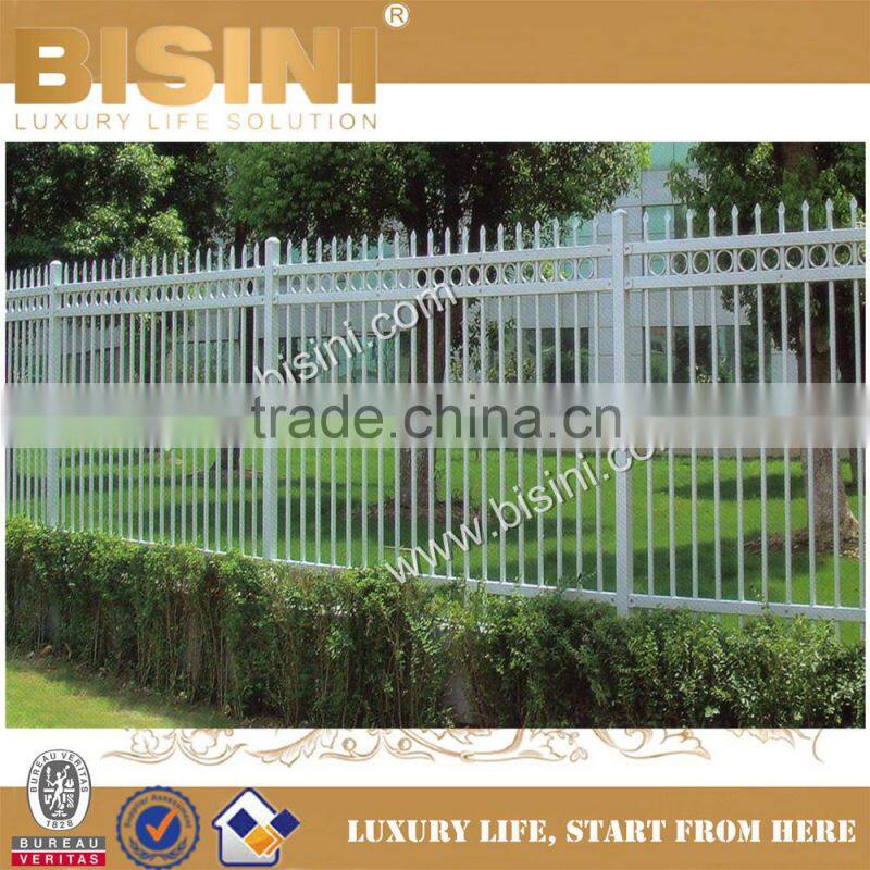 Easily Assembled White Iron Fence, Villa Decoration Iron Fence,BISINI Steel Barriers for Residential and Villa(BF08-Y10042)