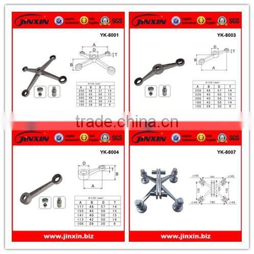 high quality 304 316 glass spider fitting 3 way arm spider for curtain wall