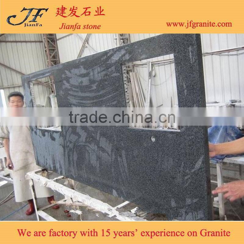 Chinese black granite countertop G654 granite prefab countertop slab