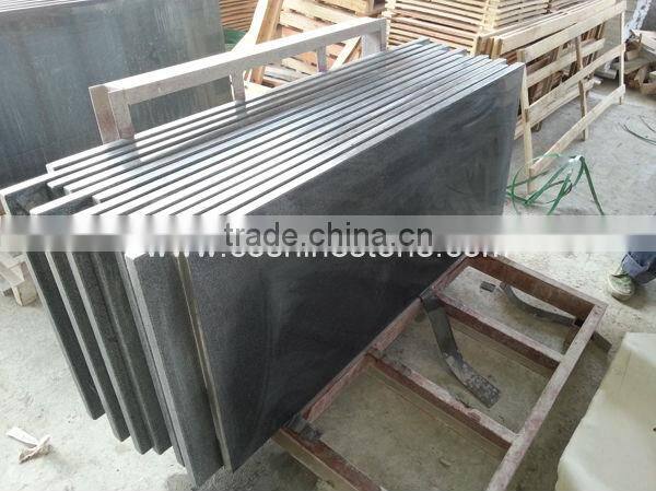 G654 China sesame black granite stair