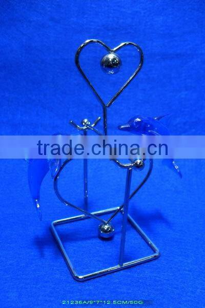 double acrylic snowmans metal table decoration for Valentines